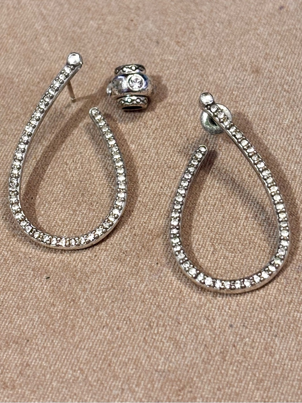 Brighton Small Crystal Loopie Charm earrings Hold charms, beads Retired